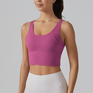Tops Deportivos de Nailon Personalizados para Mujer al por Mayor, Espalda en V, <span class=keywords><strong>Sujetador</strong></span> Deportivo de Alta Sujeción, Top de Yoga para Fitness - Product Image 3