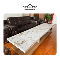 Dalle de pierre de quartz artificielle Goldtop Fashion 5050 Calcatta Borghini, design moderne pour comptoirs de cuisine, salles de bain, tables et éviers