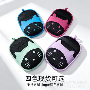 Gants de dépoussiérage pour animaux de compagnie, éponge ronde, brosse double face pour chien à poils longs - Product Image 2