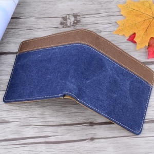 Boshiho New Linen Fabric Mens Front Pocket RFID Slim <b>Wallet</b> RFID Hemp Leather Card <b>Holder</b> - Product Image 3