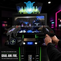 Machine d'arcade de tir à pistolets lumineux pour deux joueurs AMA, à monnayeur, sur le thème des extraterrestres, pour parc d'attractions