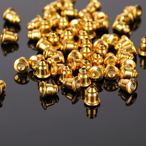 Clous d'oreilles en métal en forme de balle, plaqués or, antidérapants, pour la fabrication de bijoux, composants de bijouterie - Product Image 3
