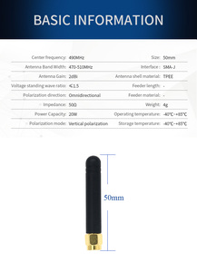 เสาอากาศยาง EBYTE TX490-JZ-5 ขนาด 50 มม. 2.0 DBi 490mhz สำหรับพอร์ต Serial ไร้สาย แบบกาวติด - Product Image 5