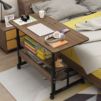 Table de chevet en bois massif simple en gros, table d'appoint mobile pour location de maison, table d'ordinateur portable réglable, petite table d'étude