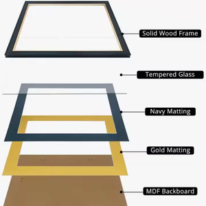 Giấy chứng nhận tốt nghiệp khung A4 Cherry gỗ diploima khung với Vàng TRIM và kính cường lực - Product Image 6