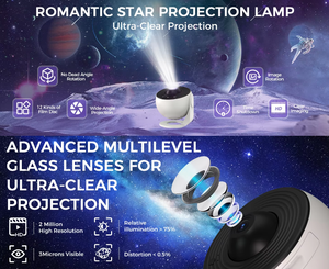 เครื่องฉายดาวกาแล็กซี่ทรงกลม RFID พร้อมฟิล์ม HD 12 ชิ้น, 360 องศา °   ไฟกลางคืนท้องฟ้าเต็มไปด้วยดวงดาวหมุนได้สำหรับห้องนอนเด็ก - Product Image 3