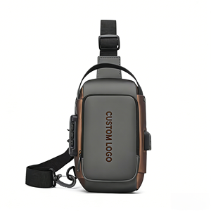 Sac de poitrine antivol pour homme avec port USB, multifonctionnel, en nylon imperméable, sac messager de voyage, sac bandoulière pour homme, vente en gros - Product Image 1