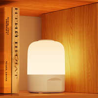 Lampe de nuit LED tactile, protection des yeux, lampe de chevet pour chambre à coucher, crèche, allaitement du bébé, fonctionne sur piles, matériau ABS