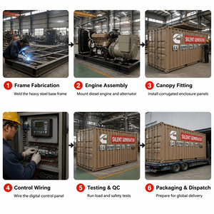 Generador Diésel Silencioso de Bajo Consumo con Alternador Refrigerado por Agua Cummins de 200 kVA, 25 kVA, 30 kVA, 35 kVA, 40 kVA con Generador Stamford - Product Image 5