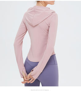 <b>Women's</b> Slim Sports Jacket Long Sleeves Full Zip Running Hooded Track Warmer for Adults Workout <b>Coat</b> for Gym Yoga Wear - Product Image 4