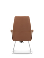Chaises de bureau en cuir véritable brun de style moderne pour les salles de conférence et les réunions, sans roulettes