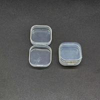 Boîte carrée transparente en PP au design moderne pour bouchons d'oreilles, boucles d'oreilles, clous d'oreilles, mini boîte à bijoux carrée