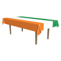 Nappe carrée rayée verte, blanche et orange en PEVA imperméable pour la fête de la Saint-Patrick, célébration irlandaise en plein air