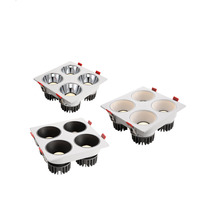 Plafonnier LED encastré sans cadre, certifié CE ROHS, pour usage hôtelier moderne, en aluminium, 220V 20W-60W, COB, grille carrée, CRI90