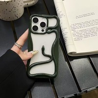 Mode 3D Serpent Motif Placage Téléphone étui pour iphone 16 14 13 12 Creux Mince Antichoc De Protection TPU Couverture
