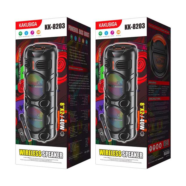 KAKUSIGA Factory Wholesale Price Colorful Speaker Light Surround Sound Wireless Speaker With Display Screen