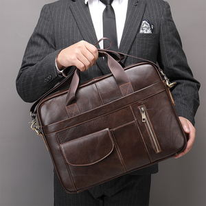 Serviette d'affaires <span class=keywords><strong>en</strong></span> <span class=keywords><strong>cuir</strong></span> étanche pour hommes, mallette multifonctionnel mince et légère avec logo personnalisé, sac pour <span class=keywords><strong>ordinateur</strong></span> portable, offre spéciale, - Product Image 6