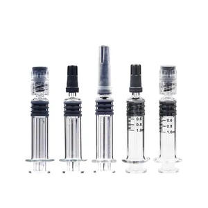 1ml 2.25ml 3ml 5mlプレフィルドホウケイ酸シリンジ金属プラスチックプランジャールアーロックシリンジ5ml