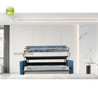 Muebles de Salón, Sofá Cama Moderno, Sofá Cama Plegable con Estructura de Acero Inoxidable, Sofá Cama Plegable con 2 Colchones S519