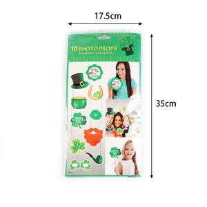 Kit per Festa di San Patrizio in Vendita, 10 Pezzi di Accessori Fotografici con Scritta 'Happy St. Patrick's Day' e Quadrifoglio Verde Portafortuna - Product Image 2