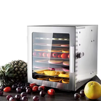 Déshydrateur alimentaire commercial en acier inoxydable à 8 étages, machine à sécher les fruits et les légumes, sécheuse à fruits avec porte en verre