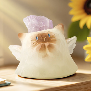 Caja Sorpresa de <span class=keywords><strong>Gato</strong></span> Siamés Kawaii al por Mayor, Figura de Resina con Cristal Natural, Brilla en la Oscuridad, <span class=keywords><strong>Gato</strong></span> de la Suerte Feng Shui, Decoración de Escritorio, Regalo - Product Image 3