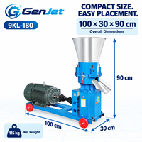 Moulin à granulés d'aliments pour poissons 9KL-400 de 37 kW, robuste, avec matrice de 398 mm, système à 4 rouleaux, haute capacité, production commerciale d'aliments pour animaux avec moteur