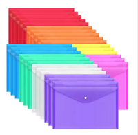 Carpeta de Archivo de Plástico Transparente A4 con Logotipo Impreso Personalizado, Cierre a Presión de PP Reforzado, Organizador de Documentos para Oficina y Escuela