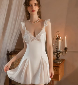 Abito <span class=keywords><strong>Sensuale</strong></span> in Pizzo Senza Spalline per Donne, Stile Puro Desiderio, Sensazione di Alta Qualità, <span class=keywords><strong>Camicia</strong></span> <span class=keywords><strong>da</strong></span> <span class=keywords><strong>Notte</strong></span> Sottile Multicolore - Product Image 1