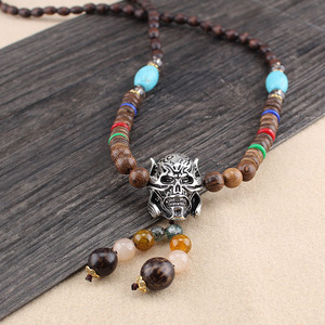 Nuova Collana Vintage con Pendente Lungo in Lega <span class=keywords><strong>Argento</strong></span> Tibetano, Stile Etnico Boho, Gioiello Portafortuna Buddista per Uomo e Donna - Product Image 4