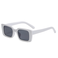 Nouvelles lunettes de soleil unisexes rétro rectangulaires à monture intégrale en PC, bleues, polarisées UV400, anti-UV, logo personnalisable, pour femmes