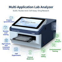 Lector ELISA de 8 Canales y 96 Pocillos para Diagnóstico de VIH, VHB, VHC, Hormonas, Cáncer, Medicamentos, Inmunología, Veterinaria, Laboratorio Médico, Lector de Microplacas