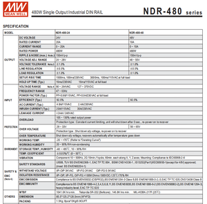 Có nghĩa là tốt NDR cung cấp điện ndr75 ndr120 ndr240 ndr480 75 120 240 480 Watt Din Rail MEANWELL 75W 120W 240W 480 W 12V 24V <span class=keywords><strong>48V</strong></span> - Product Image 6