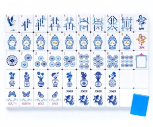 Stock 1.24*0.91*0.63 Inch New Modern Portable 4 Layer Engraved Acrylic Luxury 160 Set Light Blue White Porcelain <b>Entertainment</b> - Product Image 5