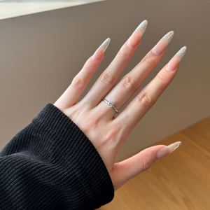 Bague de promesse pour femme Dylam Dainty Classic Design, bijoux fins et élégants, argent S925 rhodié, or 14 carats, cercle, zircone 5A - Product Image 4