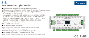 Controlador de Luces para Escaleras ES32-V 5-24VDC 32CH*1A con Interruptor de Presión, Sensor PIR Multifunción, Sensor de <span class=keywords><strong>Luz</strong></span> Diurna y RF 2.4GHz - Product Image 4
