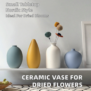Vase en céramique blanche minimaliste, porte-fleurs en porcelaine, décoration moderne pour la maison, chambre, salon, bureau, mariage, durable - Product Image 2