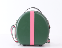 Nouvelle valise élégante en ABS+PC, adorable valise ronde rose avec fermeture éclair, valise ronde personnalisée pour filles avec roulettes pivotantes