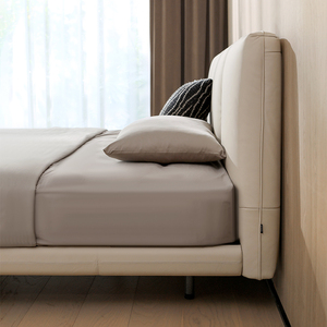 Lit rembourré moderne avec cadre en bois massif, 1,5 m, 1,8 m, lit double, chambre principale, lit king-size, style luxe léger - Product Image 2