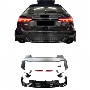 Kit carrosserie complet avant et arrière de style <span class=keywords><strong>RS6</strong></span> en plastique ABS de haute qualité, pièces de mise à niveau facelift pour <span class=keywords><strong>Audi</strong></span> A6 S6, auto-adhésif - Product Image 6