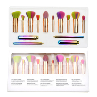 Vliya – Lot de 10 pinceaux de maquillage végétaliens noirs personnalisés pour fond de teint et poudre, avec étiquette privée – Vente en gros