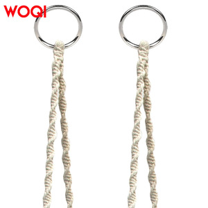 Silla Colgante Redonda para Exteriores Woqi, Hamaca de Cuerda Estilo Bohemio, Blanca, Carga Máxima 120 kg, Columpio para Patio, Muebles de Jardín - Product Image 4