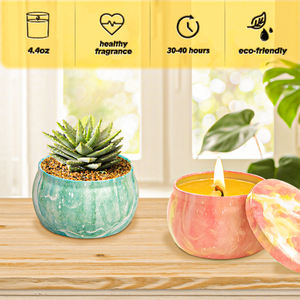 Ensemble de bougies de cire de soja à l'huile essentielle de luxe parfum longue durée sans fumée pour les fournitures de fête promotionnelles vente en gros - Product Image 4