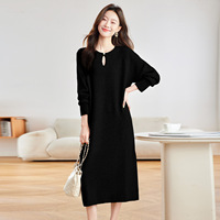 Pull long ample à col rond personnalisé pour femmes grandes tailles