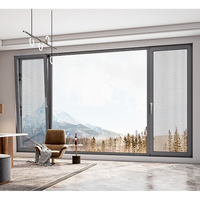 Ventana Corredera Abatible de Aluminio Resistente a Huracanes con Certificación CE Deezon X106, con Persiana y Mosquitera para Aplicaciones en Villas