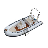 Bateau de pêche gonflable RIB 390BL Hypalon, yacht rigide de luxe en fibre de verre, couleur blanche