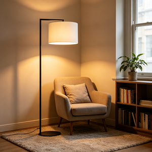 <span class=keywords><strong>Lampe</strong></span> <span class=keywords><strong>sur</strong></span> <span class=keywords><strong>pied</strong></span> minimaliste noire avec cadre en angle droit, <span class=keywords><strong>abat</strong></span>-<span class=keywords><strong>jour</strong></span> cylindrique en tissu blanc, support en métal, <span class=keywords><strong>lampe</strong></span> <span class=keywords><strong>sur</strong></span> <span class=keywords><strong>pied</strong></span> pour salon - Product Image 4