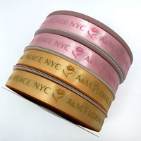Ruban en satin polyester 25 mm (7/8 pouce) avec logo 3D en relief, couleurs mélangées, ruban personnalisé avec logo pour nœuds et emballages cadeaux