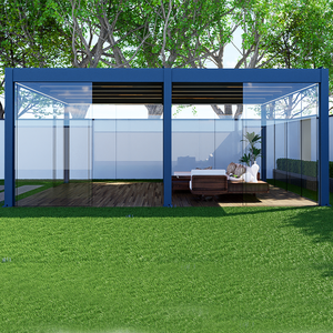 Tente Wasserdicht <span class=keywords><strong>5x3</strong></span> 3x4m pour l'extérieur Pergola motorisée à perche électrique en aluminium entièrement automatique avec lumières - Product Image 4