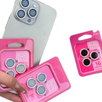Pelindung Lensa Kamera Berlian, Pelat Pemosisian Lensa Berkilau, Kaca Pelindung Layar Kamera Tempered untuk iPhone 15 16 12 18 17 Pro Max